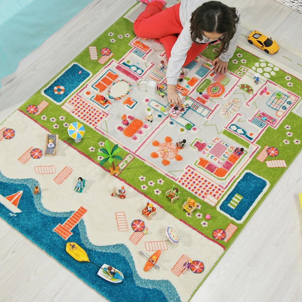 multicoloured, colourful, colours, hypoallergenic, woven wool, indoor play, activity, colourful, 3d, house, home, rooms, play rug, play mat, sensory mat, sensory, role play, roleplay, toddler, childrens, children, infants, kids, educational, educational s