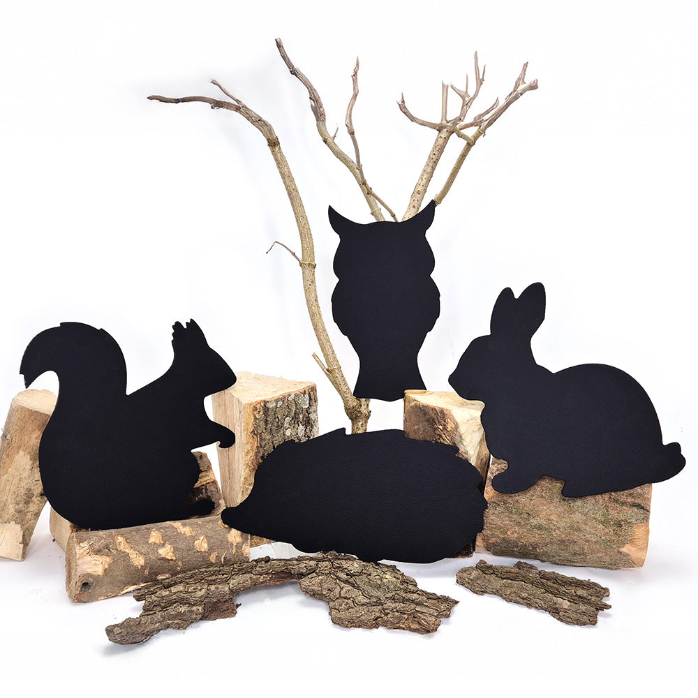 Handheld Chalkboards - Woodland Animals Set of 4 (Owl, Rabbit, Hedgehog, Squirrel)