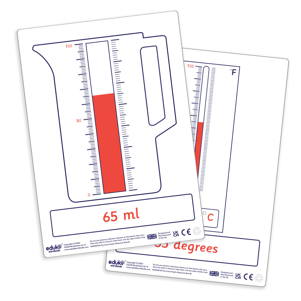 Dry Erase Pupils A5 Measure Boards (Pack of 30)