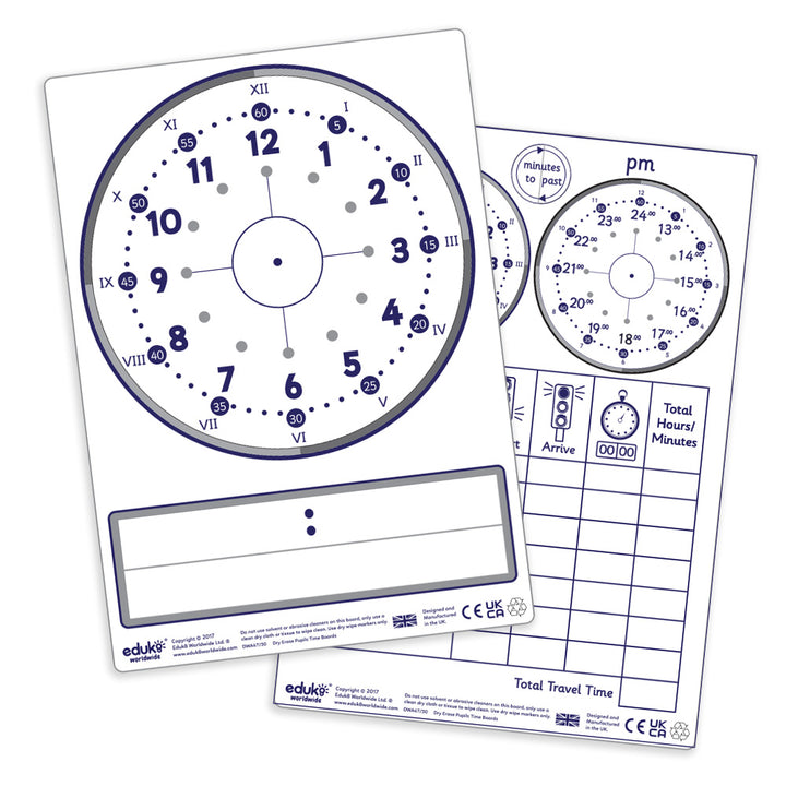 made in uk, dry erase, wipeable board, wipeable, whiteboard, white board, board, dry erase wipe, children, education, tell the time, whats the time, am pm, 12 hr clock, 12 hour clock, home school, family time, maths, numeracy, classroom resources, classro