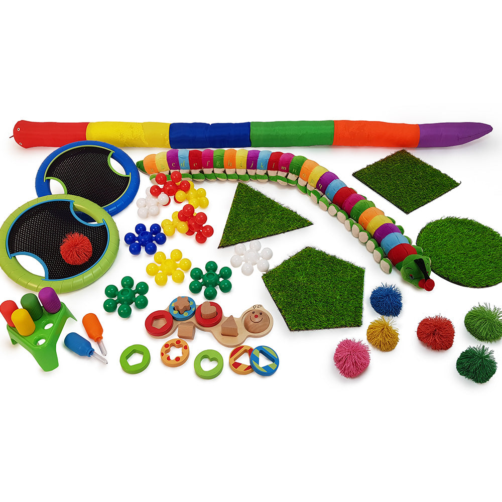 A comprehensive kit designed to aid children's cognitive, social, and emotional development, as well as fostering concentration and self-regulation, particularly beneficial for children with behavioral challenges. The kit includes: 1x Casey Caterpillar 1x