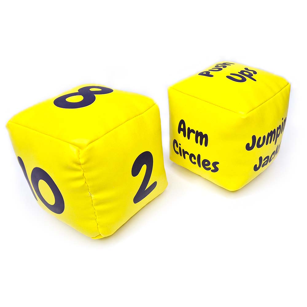 YELLOW FITNESS SOFT FOAM EXERCISE DICE JUMPING JACKS EDUK8