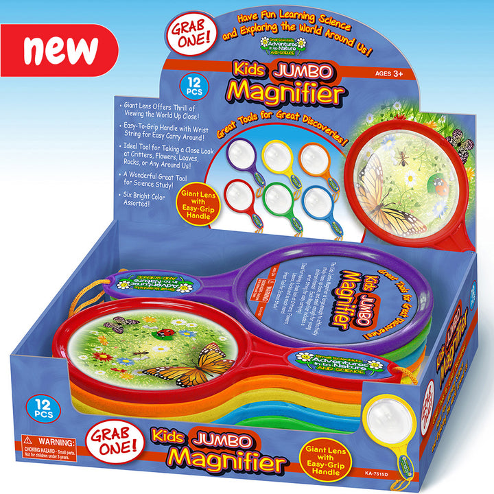 Observe plants, animals and insect at 2.5 x magnification, with this extra-large chunky magnifier, Easy grip handle for small hands