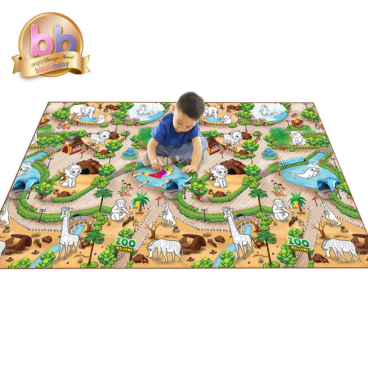 Extra Large Colour and Wipe Zoo Play Mat (200 x 120cm)