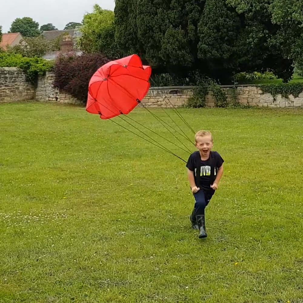 A mega school parachute kit, perfect for many outdoor activities.  Includes: x6 Resistance Parachute x1 Rainbow Wave x1 Junior Rainbow Wave x1 Sunflower Parachute x1 Junior Sunflower Parachute  Suitable for ages: 3+  Colours and contents may vary.