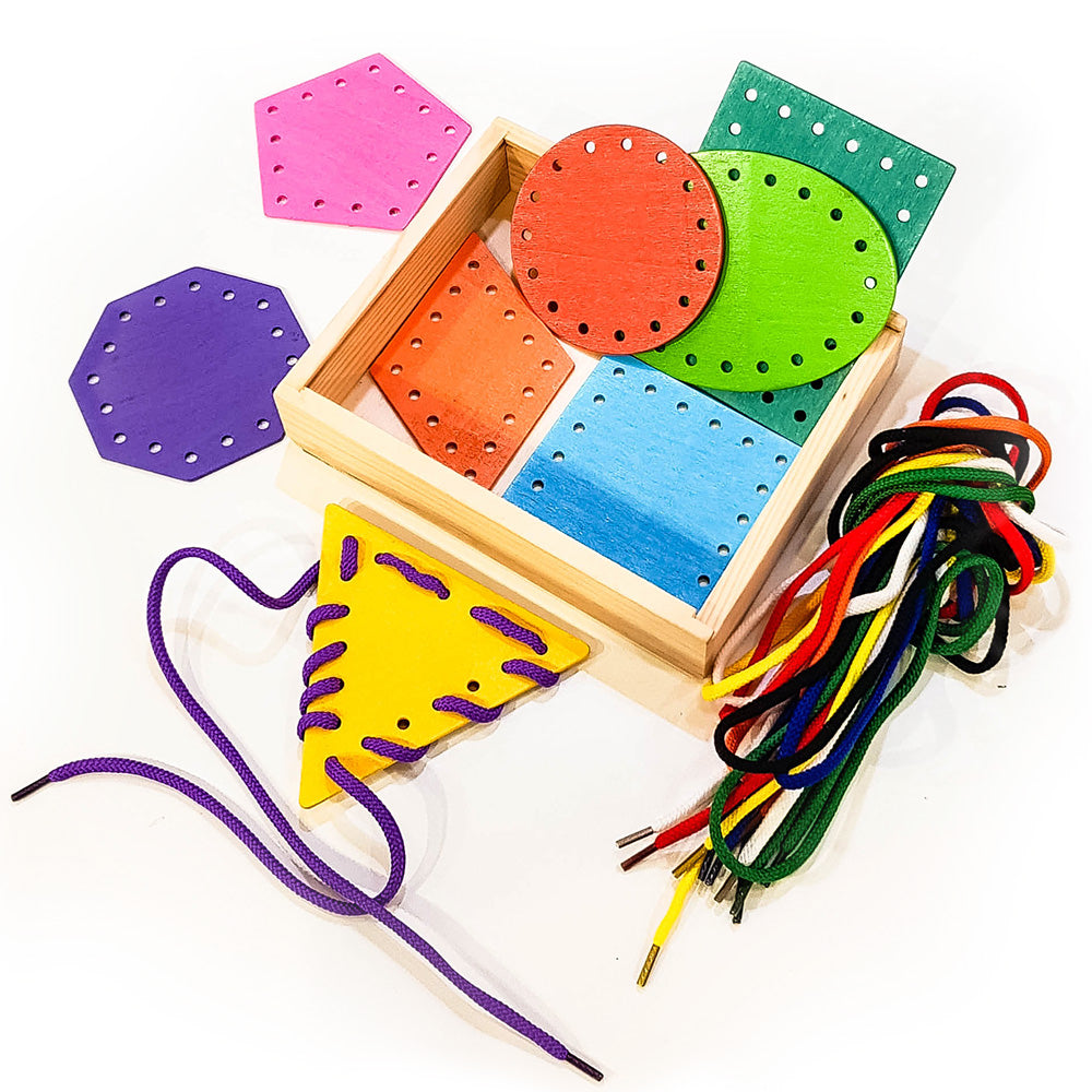 eduk8 worldwide wooden, threading, lacing, colourful shapes, gross motor skills, fine motor skills, home learning, nursery, nursery resources, nursery supplies, infants, children, kids, early years, educate, educational, educational products, educational 