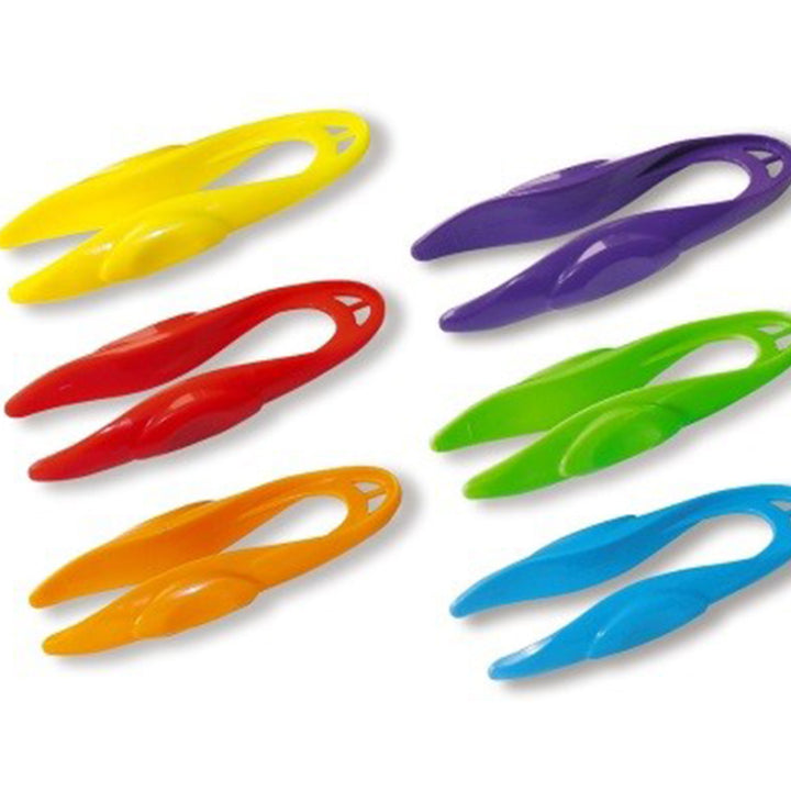 Enhance fine motor skills and pincer grasp strength with this set of 12 jumbo tweezers. Designed for little hands, each tweezer comes in a vibrant colour and features an ergonomic depression for proper grip. Ideal for promoting fine motor practice and lifting small objects.  Supplied in a pack of 12.  Size: 15 cm length (each)  Suitable for ages: 3+