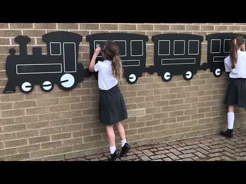 Giant Outdoor Train Chalkboard