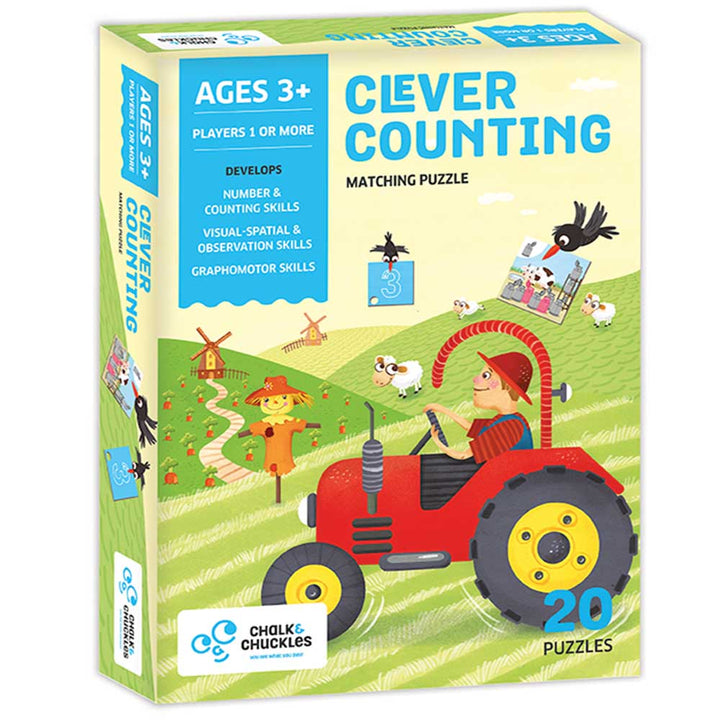 chalk and chuckles clever counting maths board game early years, children, educational resources, educational supplies, educational products, children's puzzle, puzzle, maths, numeracy, number work, educational products, educational resources, educational supplies, nursery, nursery resources, nursery supplies, ks1, key stage 1