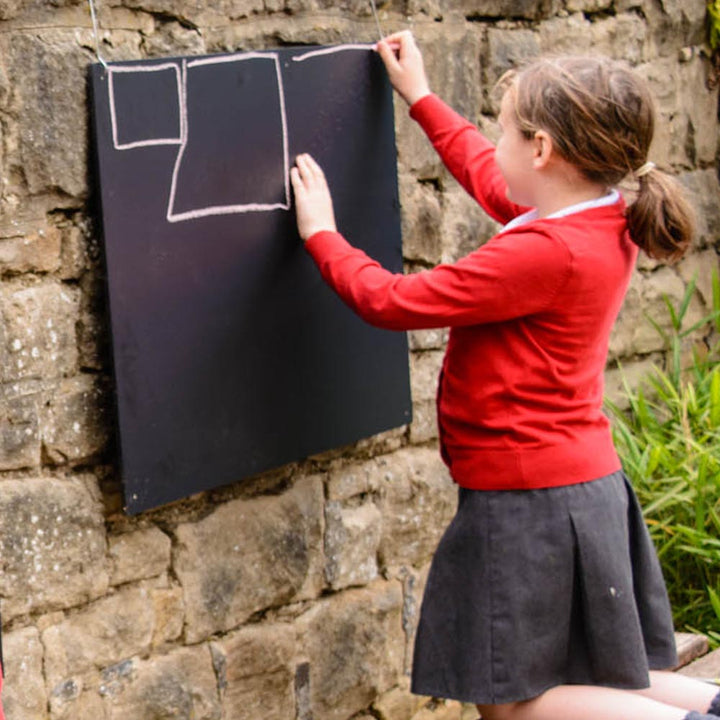 waterproof childrens wall mounted pre drilled holes indoor outdoor mdf chalkboard chalk board circular shape rectangle made in the uk british design