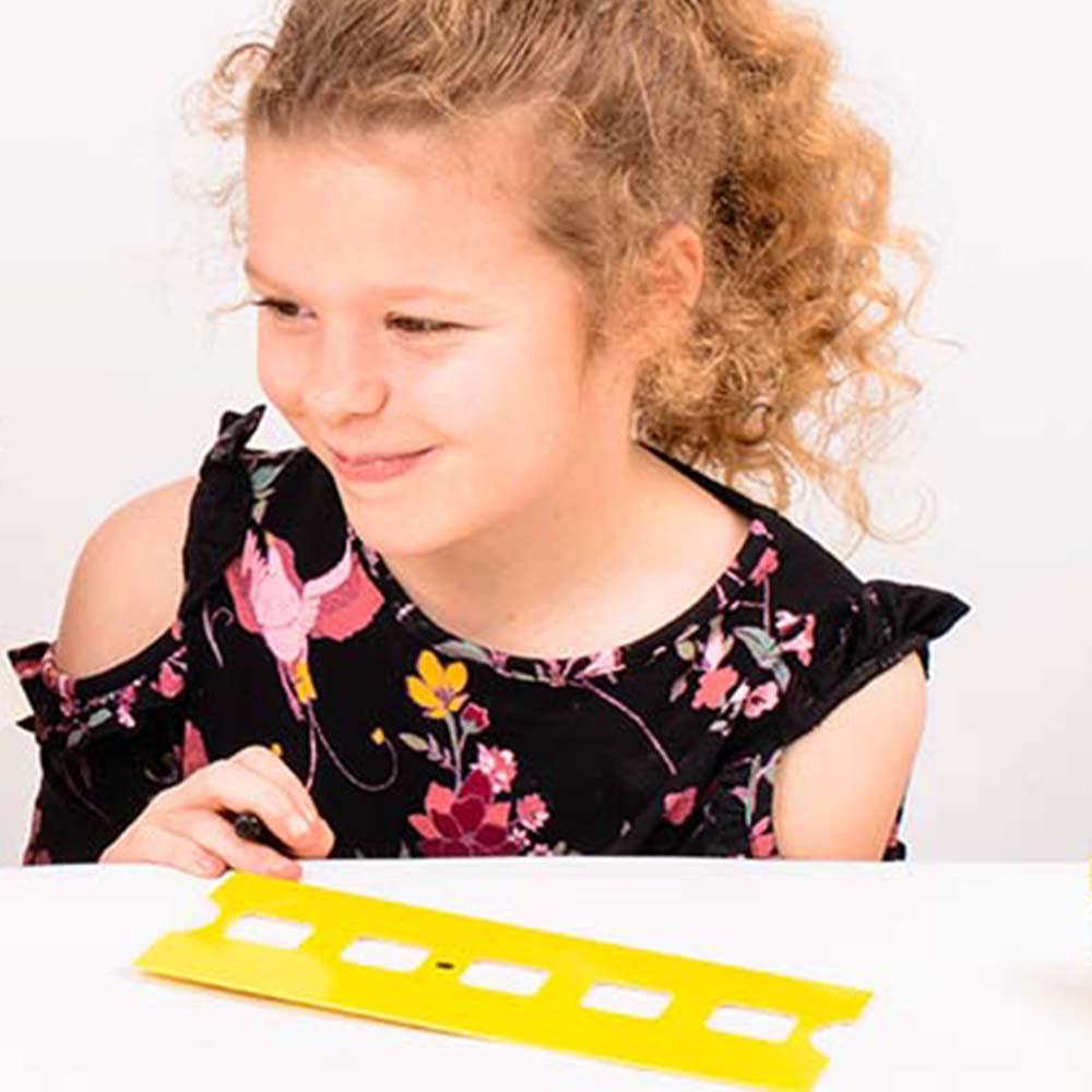 yellow learning childrens kids school resource decimal sliding place value stem steam line