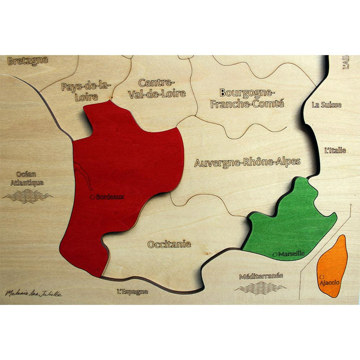 wooden jigsaw, jigsaw, puzzle, map, France, French, map of France, France map, kids, children, family fun, geography, educational products, educational resources, educational supplies, early years, infants, primary school, nursery, nursery resources, nursery supplies, teaching resources, teaching supplies, classroom resources, classroom supplies, home school