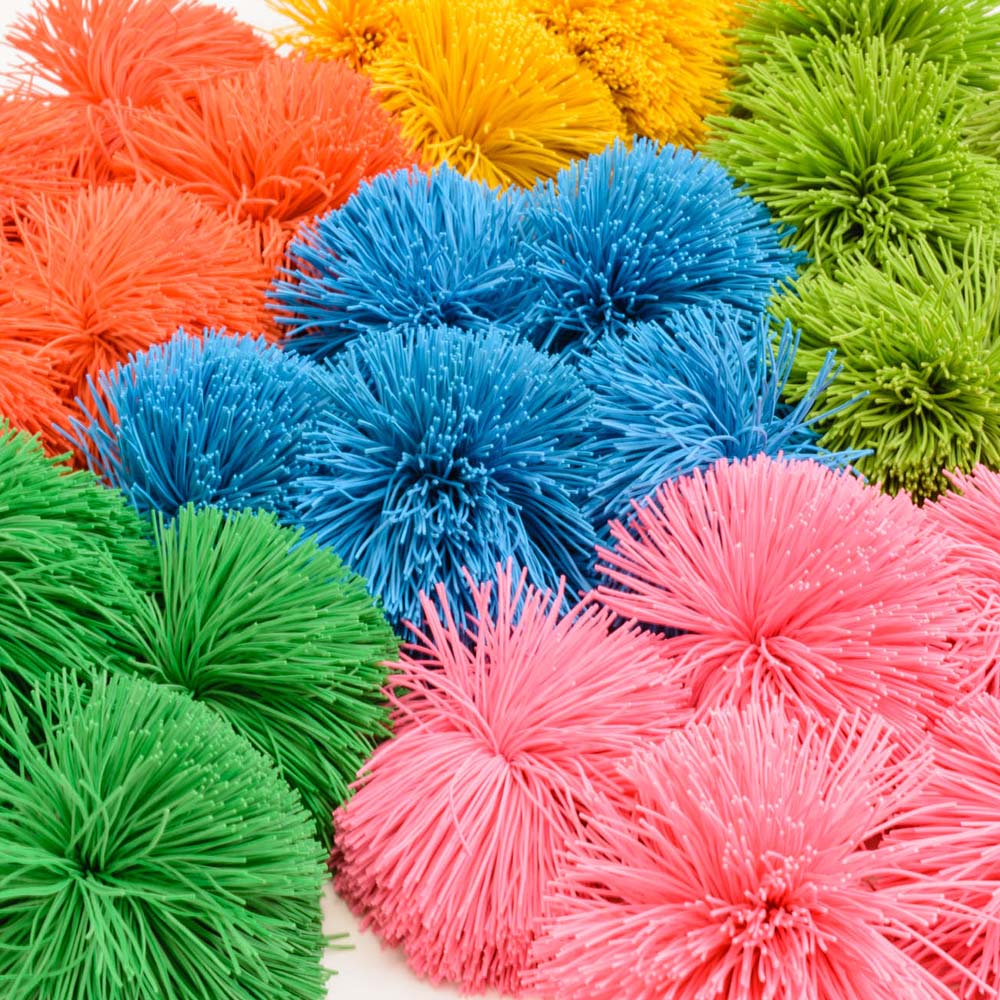 fuzzy, soft, koosh, sports ball, sport, indoor outdoor play, sensory play. sensorial, special needs, sen, special education, special educational needs, multicoloured ball, colourful, coloured ball, throw, catch, coordination, physical development, childre