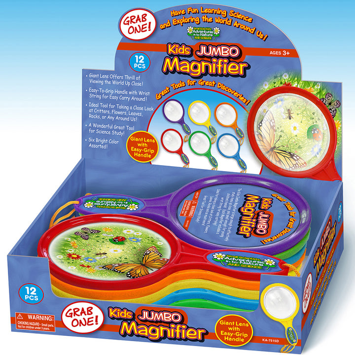 Observe plants, animals and insect at 2.5 x magnification, with this extra-large chunky magnifier, Easy grip handle for small hands