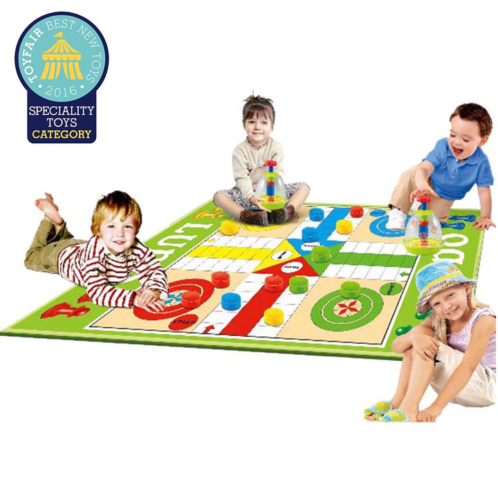 award winning large giant bright colourful classic retro traditional strategy tactics probability counting children kids family Pachisi indoor outdoor wipe clean water proof board game