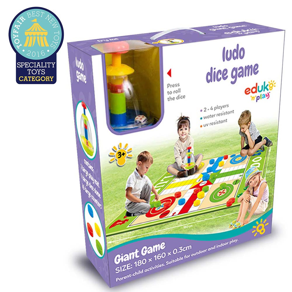 award winning large giant bright colourful classic retro traditional strategy tactics probability counting children kids family Pachisi indoor outdoor wipe clean water proof board game