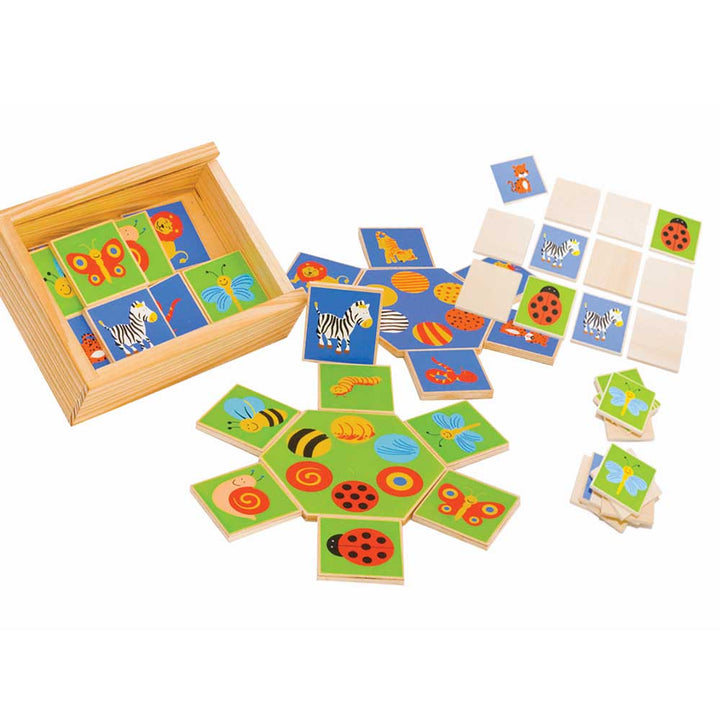 wooden memory matching hexagon game, nursery, nursery resources, nursery supplies, classroom resources, classroom, class, teaching, teaching resources, teaching products, children, kids, infants, family fun, family time, family game, educate, play, thinking skills, engaging, brain skills, brain, pre school, preschool, early years