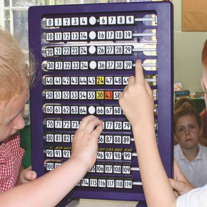 mini childrens pupils hands on multiplication division counting on back turn blocks board