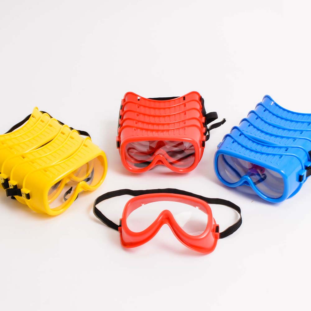 eye protection, multicoloured goggles, colourful, multicoloured, children, junior school, kids, early years, infants, ks1, ks2, key stage 1, key stage 2, learning, science, experiment, plastic, eye protection, protective, safety, coloured goggles, en166, 