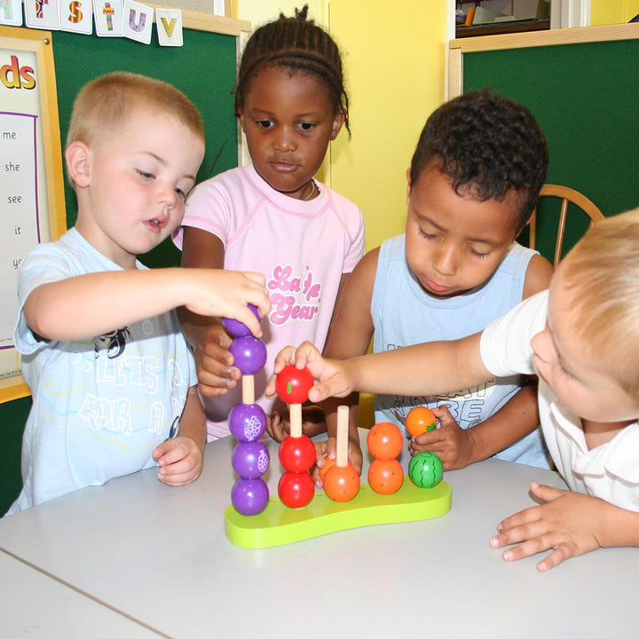 wooden stacking fruit learning balls toy for early years children kids gifts