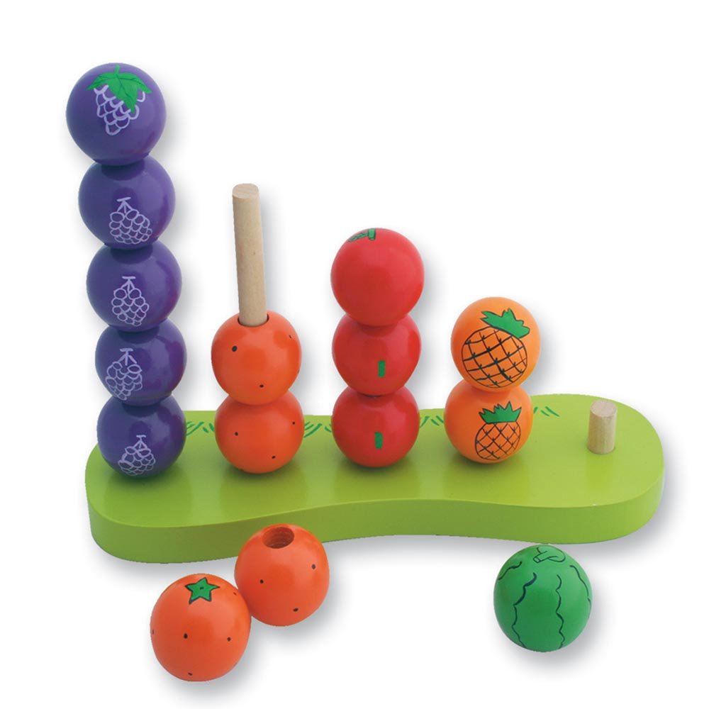 wooden stacking fruit learning balls toy for early years children kids gifts