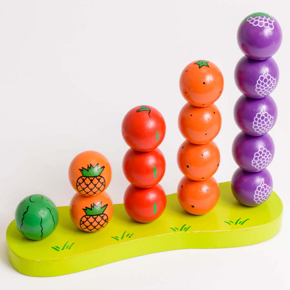 wooden stacking fruit learning balls toy for early years children kids gifts