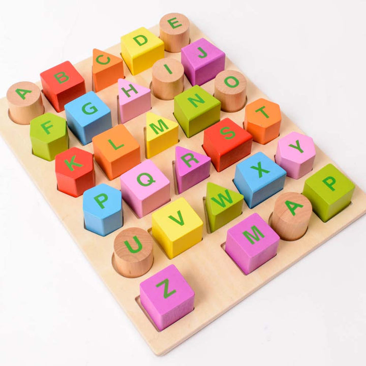 colourful, wooden. wooden tray, uppercase, lowercase, alphabet, shape, shapes, alphabet and shape tray, early years, educational products, educational resources, educational supplies, nursery, nursery resources, nursery supplies, school resources, school supplies, teaching resources, learning, classroom, classroom resources, A to Z, a-z, kids, children, infant learning, infants