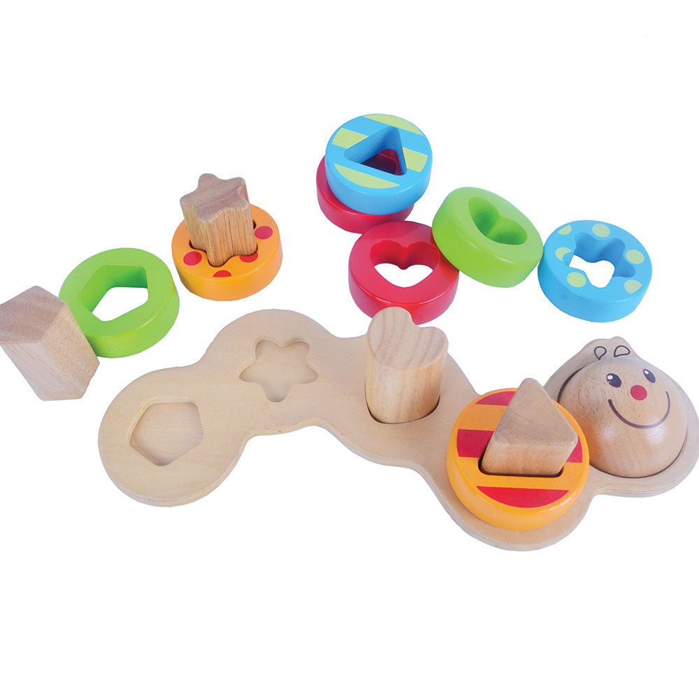 wooden wiggly worm shapes and colour recognition early years fine motor skills