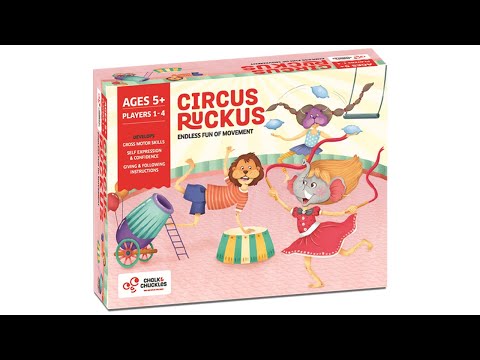 chalk and chuckles circus ruckus board game for physical development, educational products, educational resources, educational supplies, animals, family game, educate, play, fun, listening, fine gross motor skills, fine motor skills, nursery products, nursery supplies, nursery, school resources, school supplies, pre school, early years, kids, children, infants, teaching supplies, teaching resources